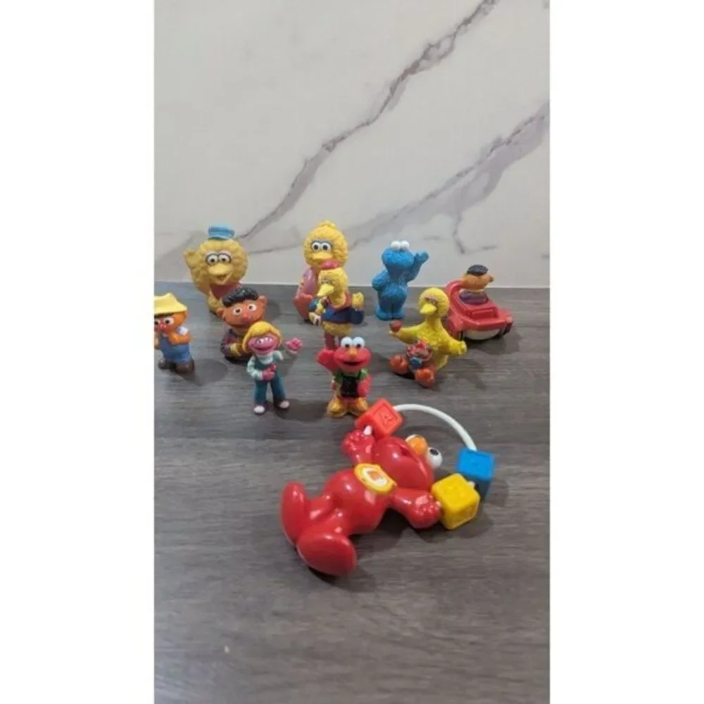 Vintage‎ Sesame Street Figure Lot Elmo Big Bird Cookie Monster Ernie Bert 10pc